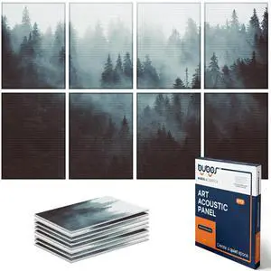 8 Pack Acoustic Wall Panels - High-Density Polyester Sound Absorbing Panels, Decorative Print Treatment for Recording Studio & Home Office, Peel and Stick, 16" x 12" 8 Pack Acoustic Wall Panels - High-Density Polyester Sound Absorbing Panels, Decorative Print Treatment for Recording Studio & Home Office, Peel and Stick, 16" x 12"