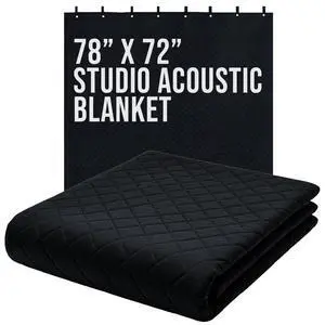 BoxerTools Large 78" x 72" Sound Dampening Blanket Studio Series - Loops and Grommets - Easy Installation - Insulation, Light Blocker, Sound Absorbing, Acoustic Treatment, Construction BoxerTools Large 78" x 72" Sound Dampening Blanket Studio Series - Loops and Grommets - Easy Installation - Insulation, Light Blocker, Sound Absorbing, Acoustic Treatment, Construction