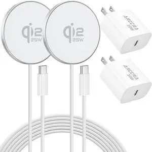 for Magsafe Charger, 2 Pack 25W Qi2 6FT Magnetic Wireless Fast Charger Pad for Magsafe Charger, 2 Pack 25W Qi2 6FT Magnetic Wireless Fast Charger Pad