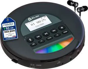 Nomad - New 2023 - Portable CD Player Walkman with Long-Lasting Battery - with Headphones - Radio FM - Compatible MP3 CD Player Portable - TF Card Radio FM AM Bluetooth - Ideal for Cars - Black Nomad - New 2023 - Portable CD Player Walkman with Long-Lasting Battery - with Headphones - Radio FM - Compatible MP3 CD Player Portable - TF Card Radio FM AM Bluetooth - Ideal for Cars - Black