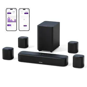 7.1ch Virtual Surround Sound Bar, Sound Bar for Smart TV with 4 Surround Speakers, Peak Power 330W, Surround Sound System for TV, App Control, TV Soundbar with Subwoofer, Opt/AUX/BT, Aura A40 7.1ch Virtual Surround Sound Bar, Sound Bar for Smart TV with 4 Surround Speakers, Peak Power 330W, Surround Sound System for TV, App Control, TV Soundbar with Subwoofer, Opt/AUX/BT, Aura A40