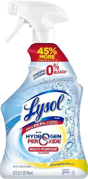 Lysol Cleaner Hydrogen Peroxide Multi-Purpose Cleaner Spray, Citrus, 32 Fluid Ounce Lysol Cleaner Hydrogen Peroxide Multi-Purpose Cleaner Spray, Citrus, 32 Fluid Ounce