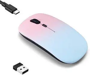 Wireless Bluetooth Mouse,LED Dual Mode Rechargeable Silent Slim Laptop Mouse,Portable(BT5.2+USB Receiver) Dual Mode Computer Mice,for Laptop,Desktop Computer,ipad Tablet,Phone,TV (Pollen blue) Wireless Bluetooth Mouse,LED Dual Mode Rechargeable Silent Slim Laptop Mouse,Portable(BT5.2+USB Receiver) Dual Mode Computer Mice,for Laptop,Desktop Computer,ipad Tablet,Phone,TV (Pollen blue)