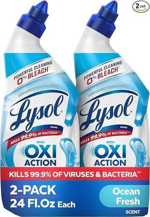 Lysol Toilet Bowl Cleaner Clinging Gel, OXI Action, 0% Bleach, 24 oz, 2Pack Lysol Toilet Bowl Cleaner Clinging Gel, OXI Action, 0% Bleach, 24 oz, 2Pack