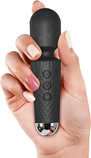 Portable Handheld Mini Massager for Women, Waterproof USB Rechargeable Wand Massager with 20 Vibration Modes 8 Speeds, for Pain Relief, Muscle Relaxation & Sports Recovery (Black) Portable Handheld Mini Massager for Women, Waterproof USB Rechargeable Wand Massager with 20 Vibration Modes 8 Speeds, for Pain Relief, Muscle Relaxation & Sports Recovery (Black)