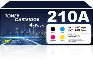 210A Toner Cartridges 4 Pack MFP 4301fdw Toner Compatible for HP 210A 210X W2100A W2101A W2102A W2103A Works Color Laser Jet Pro MFP 4301,Color Laser Jet Pro 4201 Series Printer 210A Toner Cartridges 4 Pack MFP 4301fdw Toner Compatible for HP 210A 210X W2100A W2101A W2102A W2103A Works Color Laser Jet Pro MFP 4301,Color Laser Jet Pro 4201 Series Printer