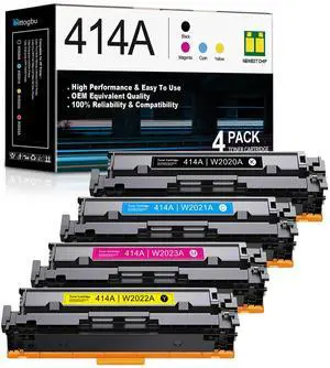414A Toner Cartridge 4 Pack(BK/C/M/Y) 414A 414X Toner Cartridges Compatible Replacement for HP Color Pro M454 M454dw M454dn M479 MFP M479fdw M479fdn M479dw Enterprise M455dn MFP M480f Printers 414A Toner Cartridge 4 Pack(BK/C/M/Y) 414A 414X Toner Cartridges Compatible Replacement for HP Color Pro M454 M454dw M454dn M479 MFP M479fdw M479fdn M479dw Enterprise M455dn MFP M480f Printers