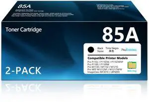 85A CE285A Toner Cartridge Black with Chip Replacement for HP85A CE285A CE285 Toner Compatible for Laser Jet Pro P1102w M1212nf MFP P1109w M1217nfw P1102 P1100 M1132 M1210 1102w Printer 85A (2 Pack) 85A CE285A Toner Cartridge Black with Chip Replacement for HP85A CE285A CE285 Toner Compatible for Laser Jet Pro P1102w M1212nf MFP P1109w M1217nfw P1102 P1100 M1132 M1210 1102w Printer 85A (2 Pack)