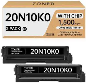 20N10K0 20N10 Toner Cartridge (2-Pack, with Chip) Compatible with Lexmark CS331dw CS431dw CX331adwe CX431adw Printers - 20N10K0 Black Toner (1,500 Pages) 20N10K0 20N10 Toner Cartridge (2-Pack, with Chip) Compatible with Lexmark CS331dw CS431dw CX331adwe CX431adw Printers - 20N10K0 Black Toner (1,500 Pages)