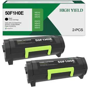 50F1H0E High-Yield Black Remanufactured Toner Cartridge Compatible for Lexmark 50F1H00 50F1000 Toner for MS310dn MS312 MS410dn MS510dn MS610dn MS312dn MS315dn MS415dn Printer (5,500 Pages 2 Pack) 50F1H0E High-Yield Black Remanufactured Toner Cartridge Compatible for Lexmark 50F1H00 50F1000 Toner for MS310dn MS312 MS410dn MS510dn MS610dn MS312dn MS315dn MS415dn Printer (5,500 Pages 2 Pack)