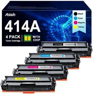 414A Toner Cartridges 4 Pack (with Chip) Replacement for HP 414X W2020A W2020X Color Laserjet Pro MFP M479fdw M479fdn M454dw M454dn M480f M479 Printer, Black/ Cyan/ Yellow/ Magenta 414A Toner Cartridges 4 Pack (with Chip) Replacement for HP 414X W2020A W2020X Color Laserjet Pro MFP M479fdw M479fdn M454dw M454dn M480f M479 Printer, Black/ Cyan/ Yellow/ Magenta