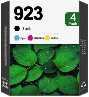 923 Ink Cartridge Combo Pack Compatible 923 Ink Replacement for HP 923 Ink use with OfficeJet 8122e OfficeJet Pro 8135e 8138e 8139e Printer (4-Pack, BK/C/M/Y) 923 Ink Cartridge Combo Pack Compatible 923 Ink Replacement for HP 923 Ink use with OfficeJet 8122e OfficeJet Pro 8135e 8138e 8139e Printer (4-Pack, BK/C/M/Y)