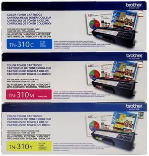 TN-310 Standard Yield Toner Cartridge Set Colors Only (CMY) TN-310 Standard Yield Toner Cartridge Set Colors Only (CMY)