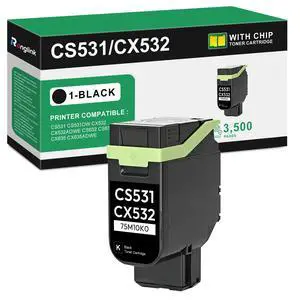 CS531 CX532 Toner Cartridge (with New Chip) Replacement for Lexmark 75M10K0 Black Toner Cartridge for CS531 CS531dw CX532 CX532adwe CS632 CS632dwe CX635 CX635adwe Printer, 1-Pack CS531 CX532 Toner Cartridge (with New Chip) Replacement for Lexmark 75M10K0 Black Toner Cartridge for CS531 CS531dw CX532 CX532adwe CS632 CS632dwe CX635 CX635adwe Printer, 1-Pack
