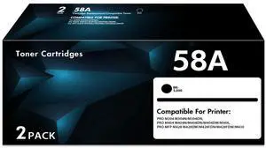 CF258A 58A Toner Cartridge Black with Chip Replacement for HP 58A CF258A 58X CF258X Work with MFP M428fdw M428fdn M428dw Pro M404n M404dn M404dw M404 M428 M406 M430 Printer (2-Pack) CF258A 58A Toner Cartridge Black with Chip Replacement for HP 58A CF258A 58X CF258X Work with MFP M428fdw M428fdn M428dw Pro M404n M404dn M404dw M404 M428 M406 M430 Printer (2-Pack)