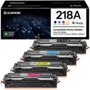 218A 218X Toner Cartridges 4 Pack Compatible for HP 218A 218X W2180A W2181A W2182A W2183A Color Pro 3201dw MFP 3301 Series 3301sdw 3301fdw 3301cdw Printer Ink (Black/Cyan/Yellow/Magenta) 218A 218X Toner Cartridges 4 Pack Compatible for HP 218A 218X W2180A W2181A W2182A W2183A Color Pro 3201dw MFP 3301 Series 3301sdw 3301fdw 3301cdw Printer Ink (Black/Cyan/Yellow/Magenta)