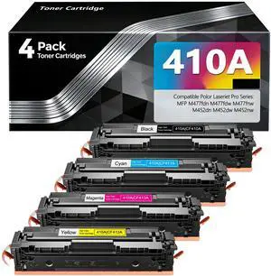 410A Toner Cartridges High Yield 4 Pack with Chip Replacement for HP 410A 410X Toner Cartridge Color Laser Jet Pro MFP M477fnw Toner M477fdw M477fdn M452dn M452nw M477 M377 Printer 410A Toner Cartridges High Yield 4 Pack with Chip Replacement for HP 410A 410X Toner Cartridge Color Laser Jet Pro MFP M477fnw Toner M477fdw M477fdn M452dn M452nw M477 M377 Printer