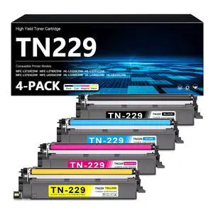 TN229 TN-229 Toner Cartridge 4-Pack (BK/C/M/Y) Replacement for Brother TN-229 TN229 Toner Compatible with HL-L3300CDW HL-L3220CDW HL-L3280CDW L3295CDW L8245CDW MFC-L3720CDW MFC-L3765CDW MFC-L3780CDW TN229 TN-229 Toner Cartridge 4-Pack (BK/C/M/Y) Replacement for Brother TN-229 TN229 Toner Compatible with HL-L3300CDW HL-L3220CDW HL-L3280CDW L3295CDW L8245CDW MFC-L3720CDW MFC-L3765CDW MFC-L3780CDW