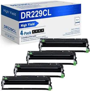 4 Pack DR229CL DR-229CL Drum Unit Replacement for Brother DR 229CL DR229 Drum for MFC-L3780CDW MFC-L3720CDW HL-L3280CDW HL-L3220CDW MFC-L3765CDW Printer (Only Drum, Not Toner) 4 Pack DR229CL DR-229CL Drum Unit Replacement for Brother DR 229CL DR229 Drum for MFC-L3780CDW MFC-L3720CDW HL-L3280CDW HL-L3220CDW MFC-L3765CDW Printer (Only Drum, Not Toner)
