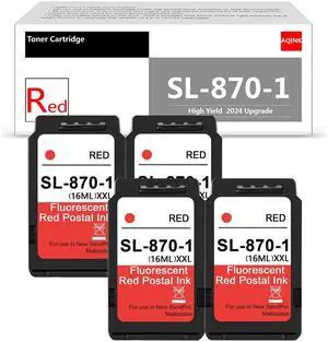 SL-870-1 XXL Red Ink Cartridge: 4 Pack High Yield CSD1 Replacement for SL870-1 Ink Tank for The PB New SendPro Mailstation Postage Machines (CSD1) 4-Pack (4×16ML) SL-870-1 XXL Red Ink Cartridge: 4 Pack High Yield CSD1 Replacement for SL870-1 Ink Tank for The PB New SendPro Mailstation Postage Machines (CSD1) 4-Pack (4×16ML)
