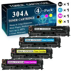304A Toner Cartridge Set BK,C,M,Y Replacement for HP 304A Toner Color CM2320n CM2320fxi CM2320nf MFP, CP2025 CP2025n CP2025x CP2025dn Printer Ink (304a Black+Magenta-Cyan+Yellow) 304A Toner Cartridge Set BK,C,M,Y Replacement for HP 304A Toner Color CM2320n CM2320fxi CM2320nf MFP, CP2025 CP2025n CP2025x CP2025dn Printer Ink (304a Black+Magenta-Cyan+Yellow)