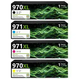 970XL 971XL Ink Cartridges Compatible 970 971 970XL 971XL High Capacity Ink Replacement for HP Officejet Pro X476dw X576dw X451dw X551dw X451dn X476dn Printer Ink (4 Packs, BK/C/M/Y) 970XL 971XL Ink Cartridges Compatible 970 971 970XL 971XL High Capacity Ink Replacement for HP Officejet Pro X476dw X576dw X451dw X551dw X451dn X476dn Printer Ink (4 Packs, BK/C/M/Y)