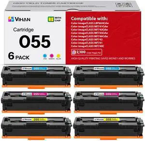 055 Toner Cartridge Replacement for Canon 055 Color ImageCLASS MF743Cdw MF741Cdw MF743 MF741 MF746Cdw MF740C MF745Cdw LBP664Cdw Printer Ink (6 Pack,2C/2M/2Y) 055 Toner Cartridge Replacement for Canon 055 Color ImageCLASS MF743Cdw MF741Cdw MF743 MF741 MF746Cdw MF740C MF745Cdw LBP664Cdw Printer Ink (6 Pack,2C/2M/2Y)