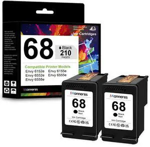 68 Black Ink Cartridges 2-Pack - Replacement for HP 68XL 68 Ink for Envy 6555e 6155e 6152e 6552e 6558e Printers High Yield Ink 68 Black Ink Cartridges 2-Pack - Replacement for HP 68XL 68 Ink for Envy 6555e 6155e 6152e 6552e 6558e Printers High Yield Ink