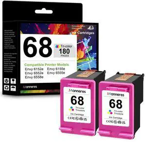 68 Tri-Color Ink Cartridges 2-Pack - Replacement for HP 68XL 68 Ink for Envy 6555e 6155e 6152e 6552e 6558e Printers High Yield Ink 68 Tri-Color Ink Cartridges 2-Pack - Replacement for HP 68XL 68 Ink for Envy 6555e 6155e 6152e 6552e 6558e Printers High Yield Ink