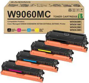 W9060MC W9061MC Toners 4-Pack Compatible for E55040 E57540 | W9060MC W9061MC W9062MC W9063MC Toner Cartridge Replacement for Color Managed E55040DW E57540dn E57540C Printer W9060MC W9061MC Toners 4-Pack Compatible for E55040 E57540 | W9060MC W9061MC W9062MC W9063MC Toner Cartridge Replacement for Color Managed E55040DW E57540dn E57540C Printer