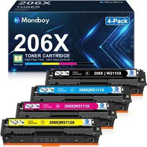 206X M283fdw Toner Cartridge Replacement for HP 206X Toner Cartridges 4 Pack High Yield Set 206A for Color Pro MFP M283fdw M255dw M283cdw M255cdw Printer Ink (BCMY) 206X M283fdw Toner Cartridge Replacement for HP 206X Toner Cartridges 4 Pack High Yield Set 206A for Color Pro MFP M283fdw M255dw M283cdw M255cdw Printer Ink (BCMY)
