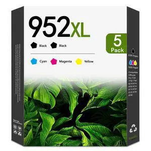 952XL High-Yield Ink Cartridges (5-Pack, 2Black/1Cyan/1Magenta/1Yellow) Compatible 952 952XL Ink Replacement for HP OfficeJet Pro 7740 8210 8216 8218 8710 8715 8716 8717 8719 8720 8725 Printer 952XL High-Yield Ink Cartridges (5-Pack, 2Black/1Cyan/1Magenta/1Yellow) Compatible 952 952XL Ink Replacement for HP OfficeJet Pro 7740 8210 8216 8218 8710 8715 8716 8717 8719 8720 8725 Printer