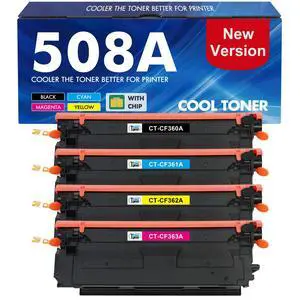 508A M553 Toner Cartridge Set 4-Pack 508X Toner CF360A CF360X | Compatible for HP Color LaserJet Enterprise M553 M552 MFP M577 Series M552dn M553dn M553x M553n Printer 508A M553 Toner Cartridge Set 4-Pack 508X Toner CF360A CF360X | Compatible for HP Color LaserJet Enterprise M553 M552 MFP M577 Series M552dn M553dn M553x M553n Printer