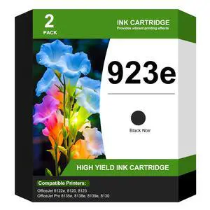 923e 923XL Ink Cartridges Black High Yield Replacement for HP 923 923e 923XL Ink, Compatible for HP OfficeJet Pro 8125 8135 8139 8138 8120 8122 8124 8130 8132 8134 Printers (Black, 2 Pack) 923e 923XL Ink Cartridges Black High Yield Replacement for HP 923 923e 923XL Ink, Compatible for HP OfficeJet Pro 8125 8135 8139 8138 8120 8122 8124 8130 8132 8134 Printers (Black, 2 Pack)