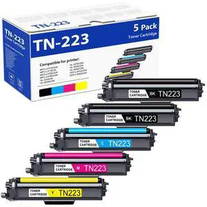 TN-223 TN223 Toner Cartridge (5 Pack) Replacement for Brother TN223 BK/C/M/Y Toner Cartridge for MFC-L3770CDW MFC-L3750CDW MFC-L3710CW HL-L3210CW Printer TN-223 TN223 Toner Cartridge (5 Pack) Replacement for Brother TN223 BK/C/M/Y Toner Cartridge for MFC-L3770CDW MFC-L3750CDW MFC-L3710CW HL-L3210CW Printer