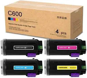 VersaLink C600 / C605 Toner Cartridges(106R03899 106R03896 106R03897 106R03898) 4-Color Set Compatible Replacement for Xerox VersaLink C600 / C605 Printers, 4-Pack(1BK/1C/1M/1Y) VersaLink C600 / C605 Toner Cartridges(106R03899 106R03896 106R03897 106R03898) 4-Color Set Compatible Replacement for Xerox VersaLink C600 / C605 Printers, 4-Pack(1BK/1C/1M/1Y)