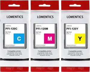 PFI120 130-ml Ink Tank (3-Pack, Cyan, Magenta, Yellow) Lometic Compatible PFI120C PFI120M PFI120Y Replacement for Canon TM-205 TM-300 TM-305 Printer PFI120 130-ml Ink Tank (3-Pack, Cyan, Magenta, Yellow) Lometic Compatible PFI120C PFI120M PFI120Y Replacement for Canon TM-205 TM-300 TM-305 Printer