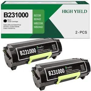 B231000 B2338 Black Toner Cartridges (with Chip) Compatible with Lexmark B231000 B241H00 Toner Cartridge for Lexmark B2338dw B2442dw MB2338adw MB2442adwe Printer - 2Pack B231000 B2338 Black Toner Cartridges (with Chip) Compatible with Lexmark B231000 B241H00 Toner Cartridge for Lexmark B2338dw B2442dw MB2338adw MB2442adwe Printer - 2Pack