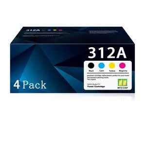 312A Toner Cartridge (with Chip) Replacement for HP 312A CF380A CF381A CF382A CF383A Work with Color Pro MFP M476 Series (1B/1C/1Y/1M, 4-Pack) 312A Toner Cartridge (with Chip) Replacement for HP 312A CF380A CF381A CF382A CF383A Work with Color Pro MFP M476 Series (1B/1C/1Y/1M, 4-Pack)
