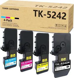 TK-5242 TK5242 High Capacity Toner Cartridge Set 4Pack (BK/C/M/Y) - Bigsp Compatible 1T02R70US0 1T02R7CUS0 1T02R7BUS0 1T02R7AUS0 Toner Replacement for Kyocera ECOSYS P5026cdn M5526cdn Printer TK-5242 TK5242 High Capacity Toner Cartridge Set 4Pack (BK/C/M/Y) - Bigsp Compatible 1T02R70US0 1T02R7CUS0 1T02R7BUS0 1T02R7AUS0 Toner Replacement for Kyocera ECOSYS P5026cdn M5526cdn Printer