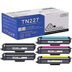 5 Pack TN227 BK/C/M/Y Toner Cartridge High Yield Compatible TN227 Replacement for Brother MFC-L3770CDW L3710CW L3750CDW HL-3210CW 3270CDW 3290CDW DCP-L3510CDW L3550CDW Printer 5 Pack TN227 BK/C/M/Y Toner Cartridge High Yield Compatible TN227 Replacement for Brother MFC-L3770CDW L3710CW L3750CDW HL-3210CW 3270CDW 3290CDW DCP-L3510CDW L3550CDW Printer