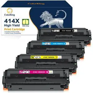 Compatible Toner Cartridge Replacement for HP 414X, Cyan, Magenta, Yellow, Black, 4 Pack Compatible Toner Cartridge Replacement for HP 414X, Cyan, Magenta, Yellow, Black, 4 Pack