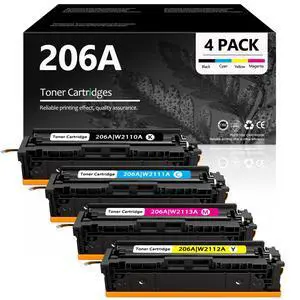 206A Toner Cartridges 4 Pack (with chip): Replacement for HP 206A Toner Cartridges Set, Compatible with HP Color LaserJet Pro MFP M255, M282, M283 Series Printer Toner Cartridge (High-Yield, HP206A) 206A Toner Cartridges 4 Pack (with chip): Replacement for HP 206A Toner Cartridges Set, Compatible with HP Color LaserJet Pro MFP M255, M282, M283 Series Printer Toner Cartridge (High-Yield, HP206A)