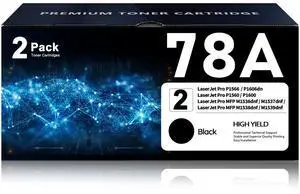 78A Toner Cartridge 2-Pack Replacement for HP 78A Black Toner Cartridge LaserJet Pro P1560 P1566 P1600 P1606dn MFP M1536dnf M1537dnf M1538dnf M1539dnf Printers (CE278A Toner Cartridge) 78A Toner Cartridge 2-Pack Replacement for HP 78A Black Toner Cartridge LaserJet Pro P1560 P1566 P1600 P1606dn MFP M1536dnf M1537dnf M1538dnf M1539dnf Printers (CE278A Toner Cartridge)