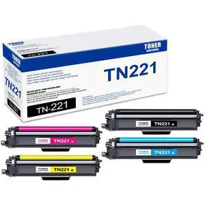 4 Pack TN221 BK/C/M/Y Toner Cartridge, Compatible for Brother TN221 TN-221 Toner Replacement for HL-3140CW 3150CDN 3170CDW 3180CDW MFC-9130CW 9140CDN 9330CDW 9340CDW DCP-9015CDW 9020CDN Printer 4 Pack TN221 BK/C/M/Y Toner Cartridge, Compatible for Brother TN221 TN-221 Toner Replacement for HL-3140CW 3150CDN 3170CDW 3180CDW MFC-9130CW 9140CDN 9330CDW 9340CDW DCP-9015CDW 9020CDN Printer