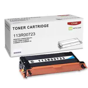 1-Pack Cyan 113R00723 High Yield Toner Cartridge Compatible for Xerox Phaser 6180 6180N 6180DN 6180MFP-D 6180MFP-N Printer (Pages up to 7,000 Page) 1-Pack Cyan 113R00723 High Yield Toner Cartridge Compatible for Xerox Phaser 6180 6180N 6180DN 6180MFP-D 6180MFP-N Printer (Pages up to 7,000 Page)