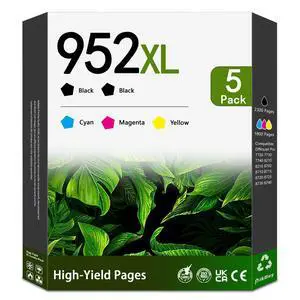 952XL Ink Cartridges Combo Pack High Yield Compatible 952XL Ink Cartridges Replacement for HP OfficeJet Pro 7740 7720 7730 8210 8710 8720 8740 Printer (5-Pack, 2Black/1Cyan/1Magenta/1Yellow) 952XL Ink Cartridges Combo Pack High Yield Compatible 952XL Ink Cartridges Replacement for HP OfficeJet Pro 7740 7720 7730 8210 8710 8720 8740 Printer (5-Pack, 2Black/1Cyan/1Magenta/1Yellow)