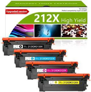 212X Toner Cartridge (with Chip) 4 Pack 212X High Yield Ink Cartridge Replacement for HP 212X W2120X Color Enterprise M554dn M555dn M555x Color Enterprise Flow MFP M578c M578z Printers 212X Toner Cartridge (with Chip) 4 Pack 212X High Yield Ink Cartridge Replacement for HP 212X W2120X Color Enterprise M554dn M555dn M555x Color Enterprise Flow MFP M578c M578z Printers