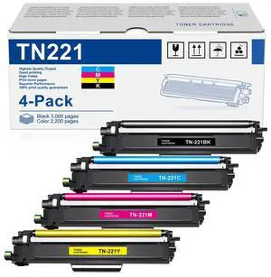 TN-221 TN221 Toner Cartridges 4 Pack Replacement for Brother 221 TN221 TN225 Toner Cartridges MFC-9330CDW MFC-9340CDW HL-3170CDW HL-3140CW MFC-9130CW Printer (1Black/1Cyan/1Magenta/1Yellow) TN-221 TN221 Toner Cartridges 4 Pack Replacement for Brother 221 TN221 TN225 Toner Cartridges MFC-9330CDW MFC-9340CDW HL-3170CDW HL-3140CW MFC-9130CW Printer (1Black/1Cyan/1Magenta/1Yellow)