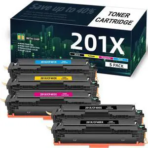 201X M277dw Toner Cartridge 5-Pack Replacement for HP 201X 201A Color Laser Jet Pro MFP M277dw M277c6 M252dw M252n M252 M277 M277n 277dw Ink Printer Black/Cyan/Magenta/Yellow 201X M277dw Toner Cartridge 5-Pack Replacement for HP 201X 201A Color Laser Jet Pro MFP M277dw M277c6 M252dw M252n M252 M277 M277n 277dw Ink Printer Black/Cyan/Magenta/Yellow